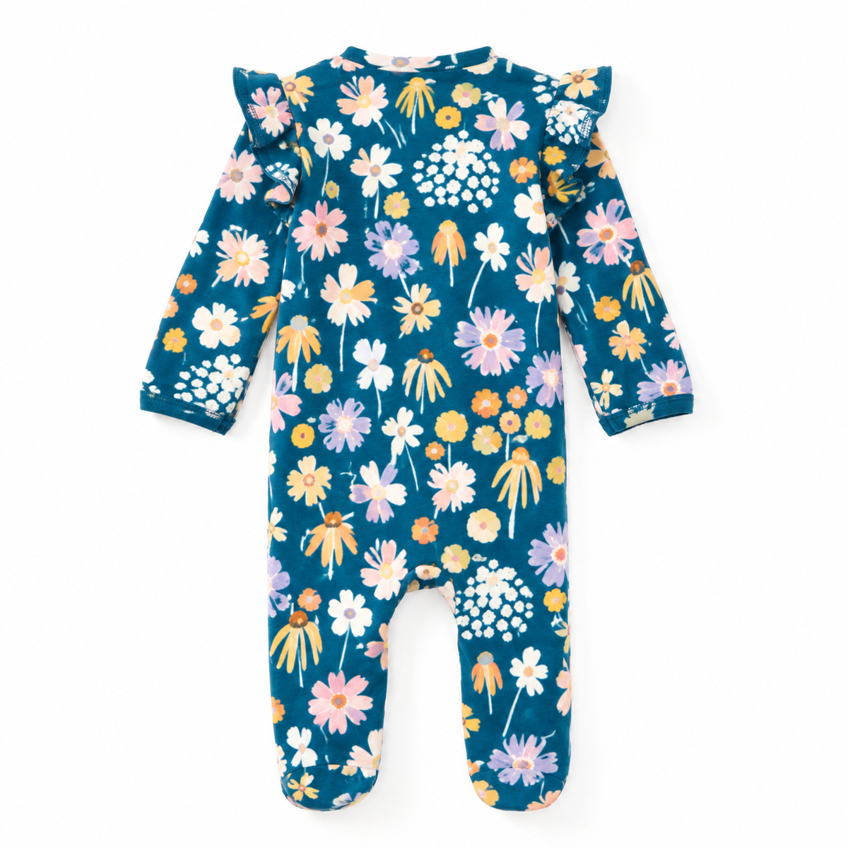 Bamboo Blend Zip Footie - Midnight Meadow