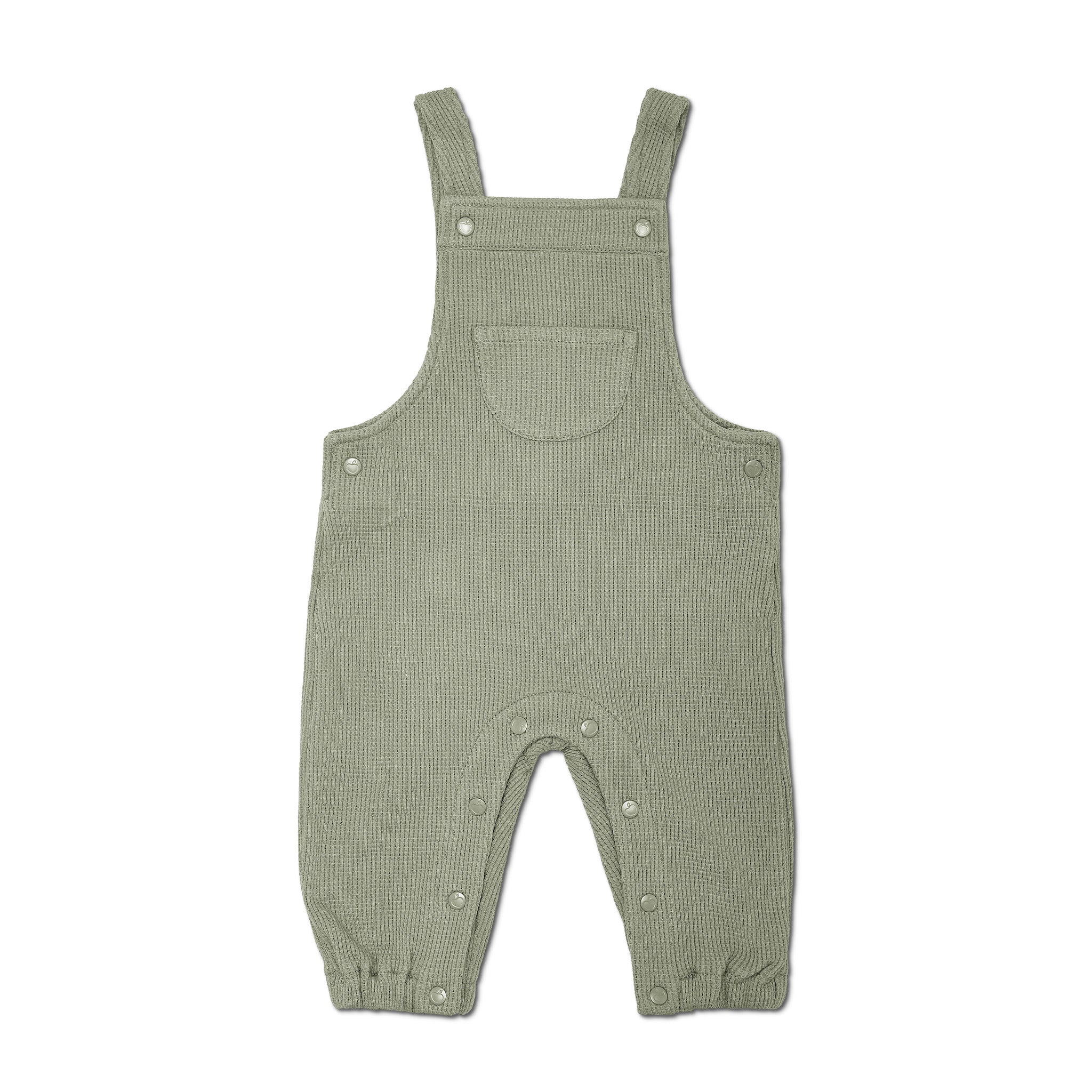 Waffle Overalls - Olive Green