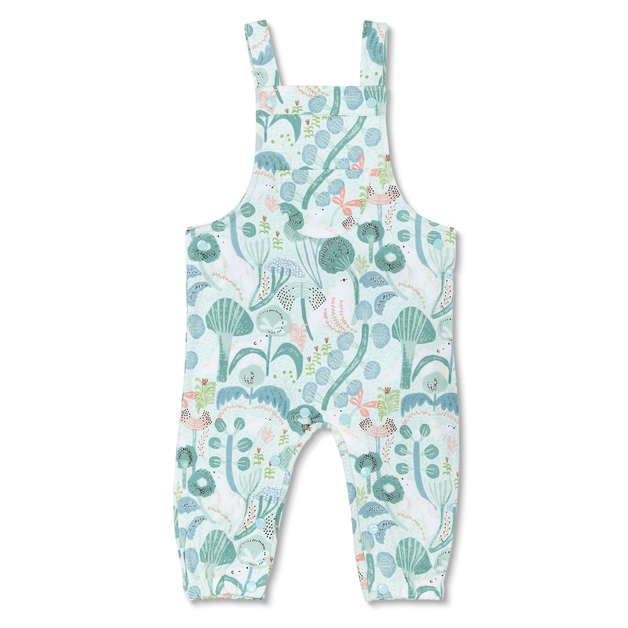 Bamboo Blend Overalls - Minty Bear Bloom