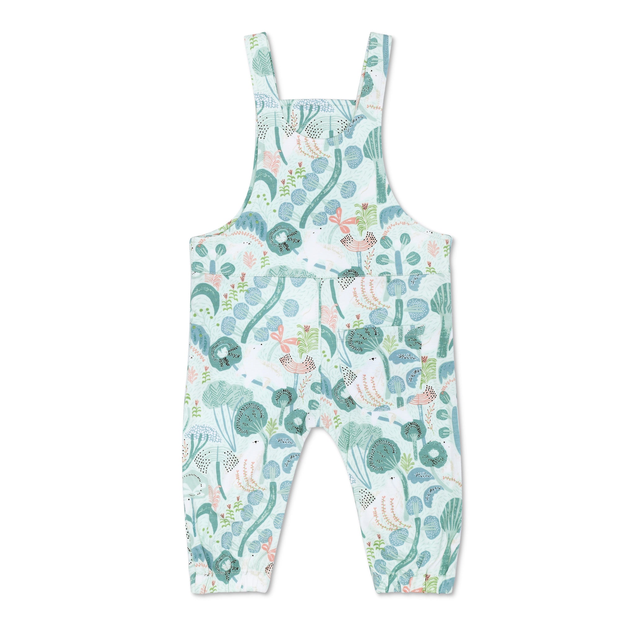 Bamboo Blend Overalls - Minty Bear Bloom