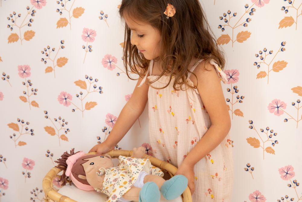 Muslin Tie Shoulder Jumpsuit - Mini Mushroom