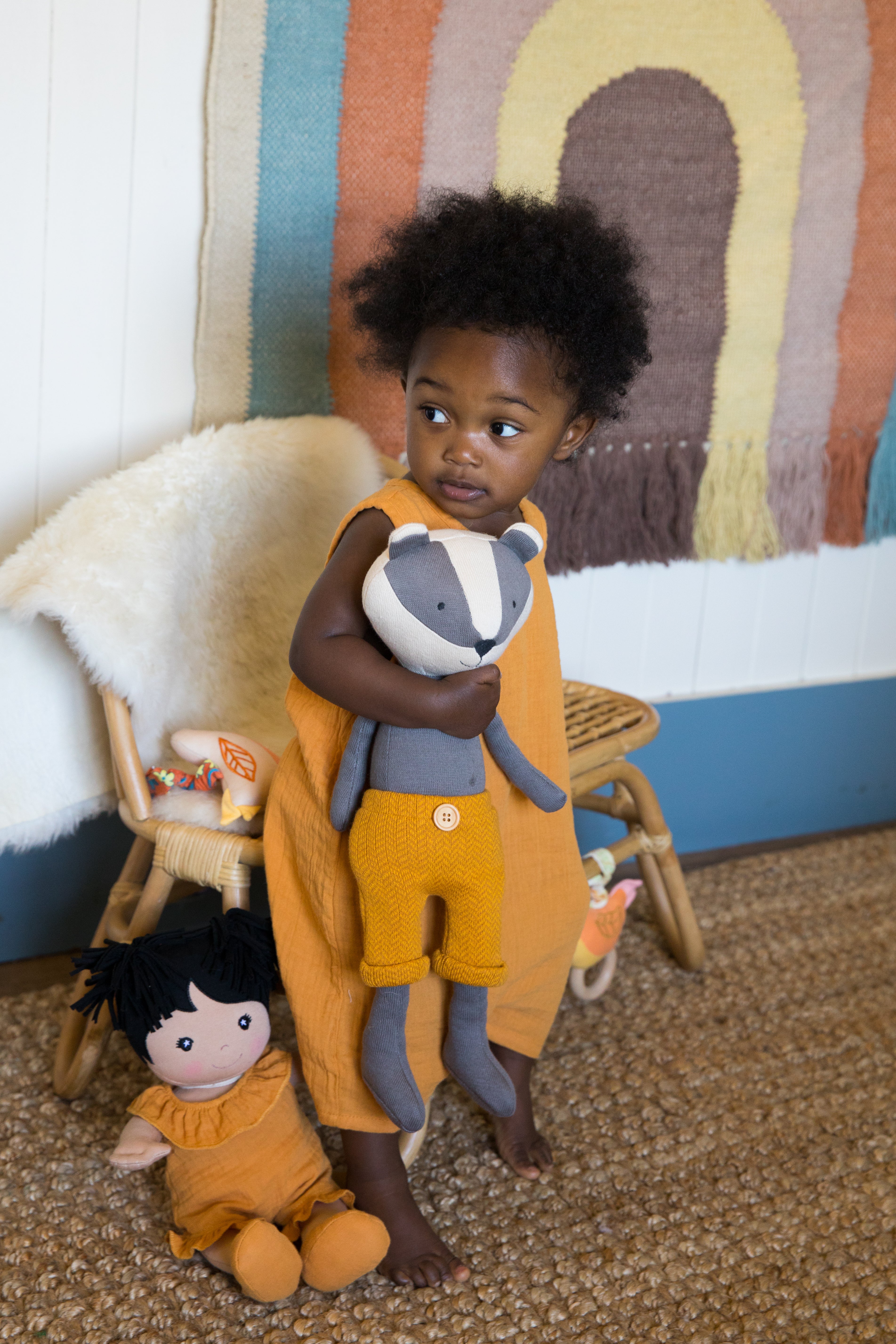 Muslin Sleeveless Coverall - Mustard