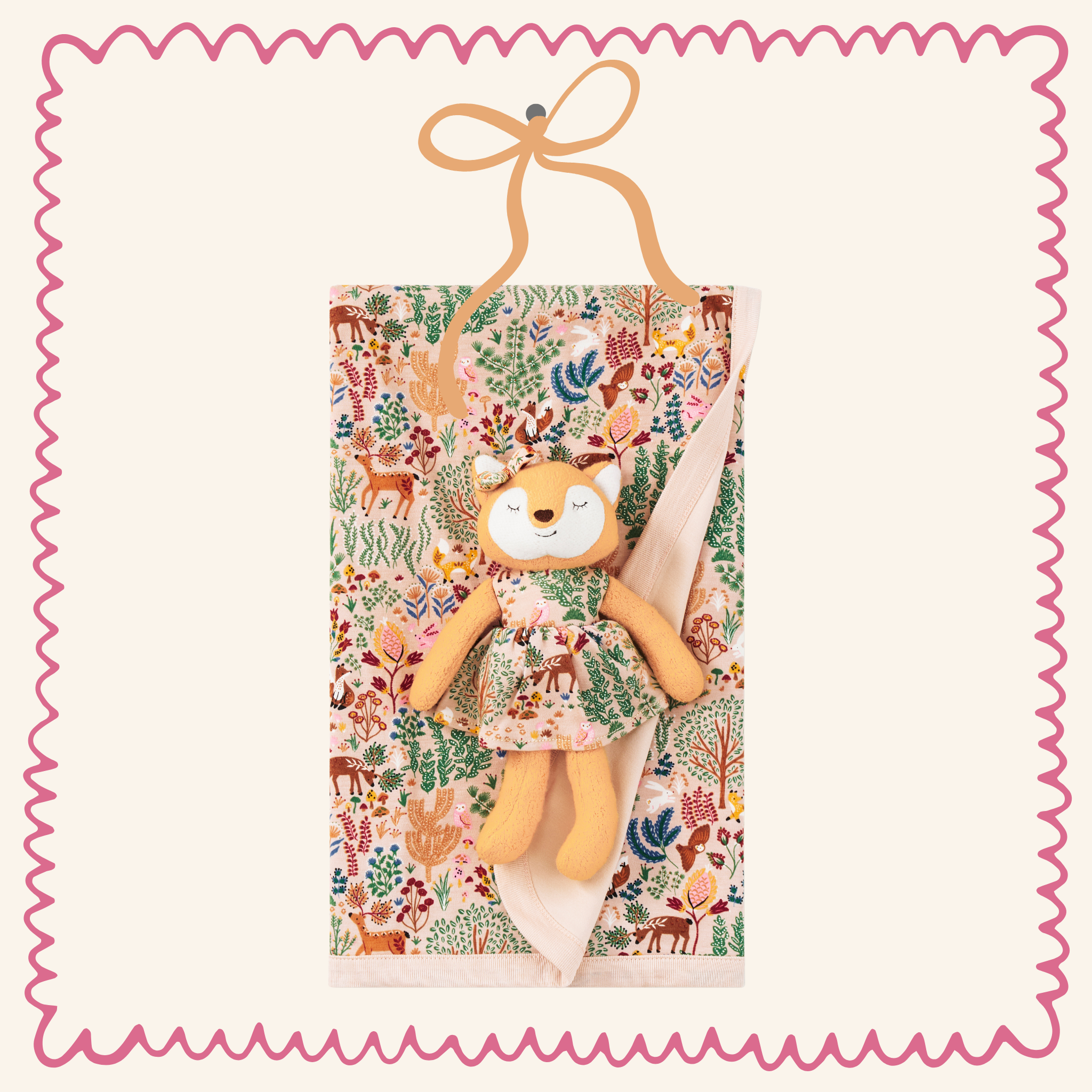 Bamboo Blend Baby Blanket + Little Fox Plush Set