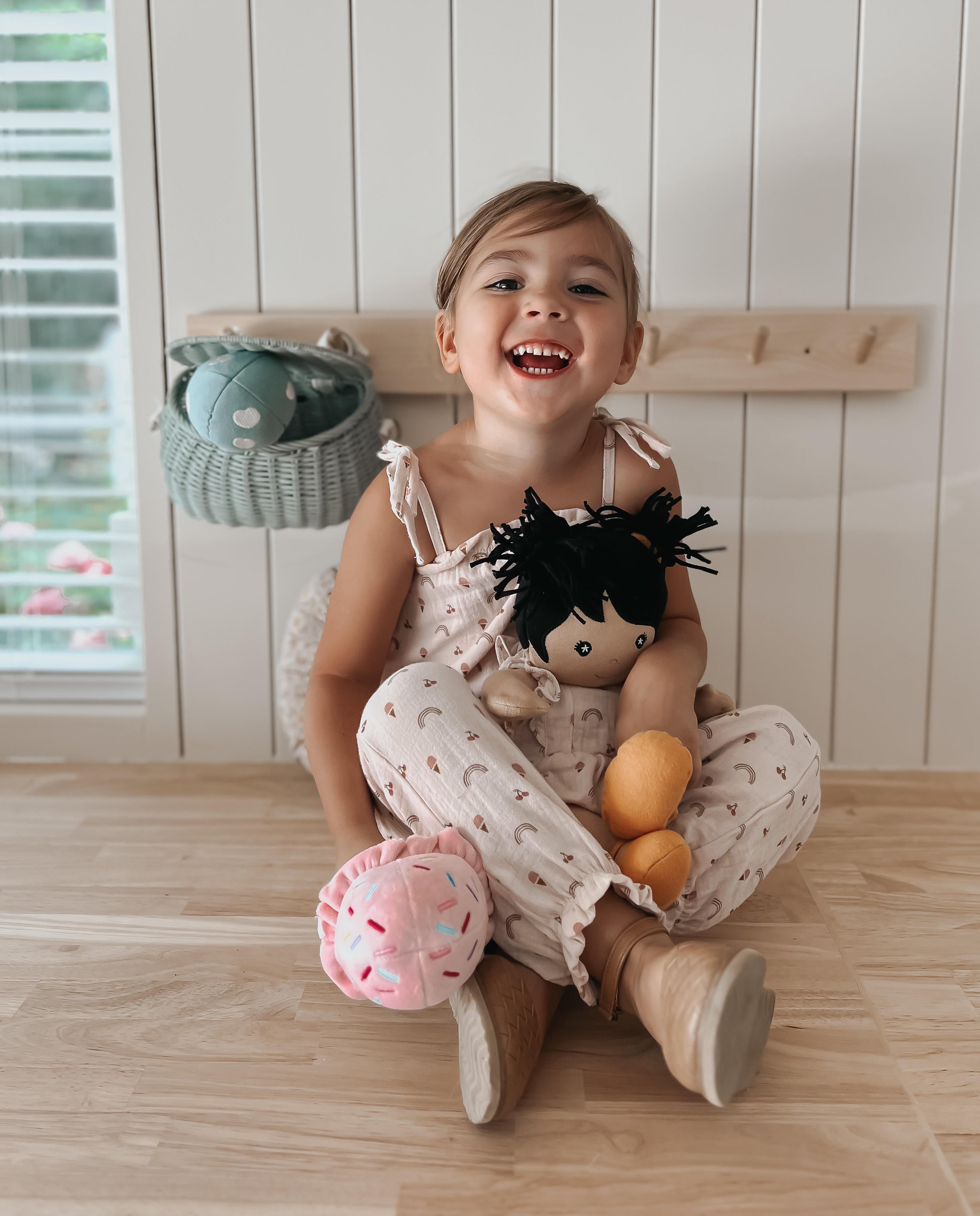 Muslin Tie Shoulder Jumpsuit - Rainbows & Ice Cream