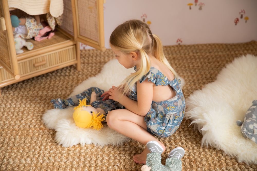 Muslin Flutter Sleeve Romper - Safari Party