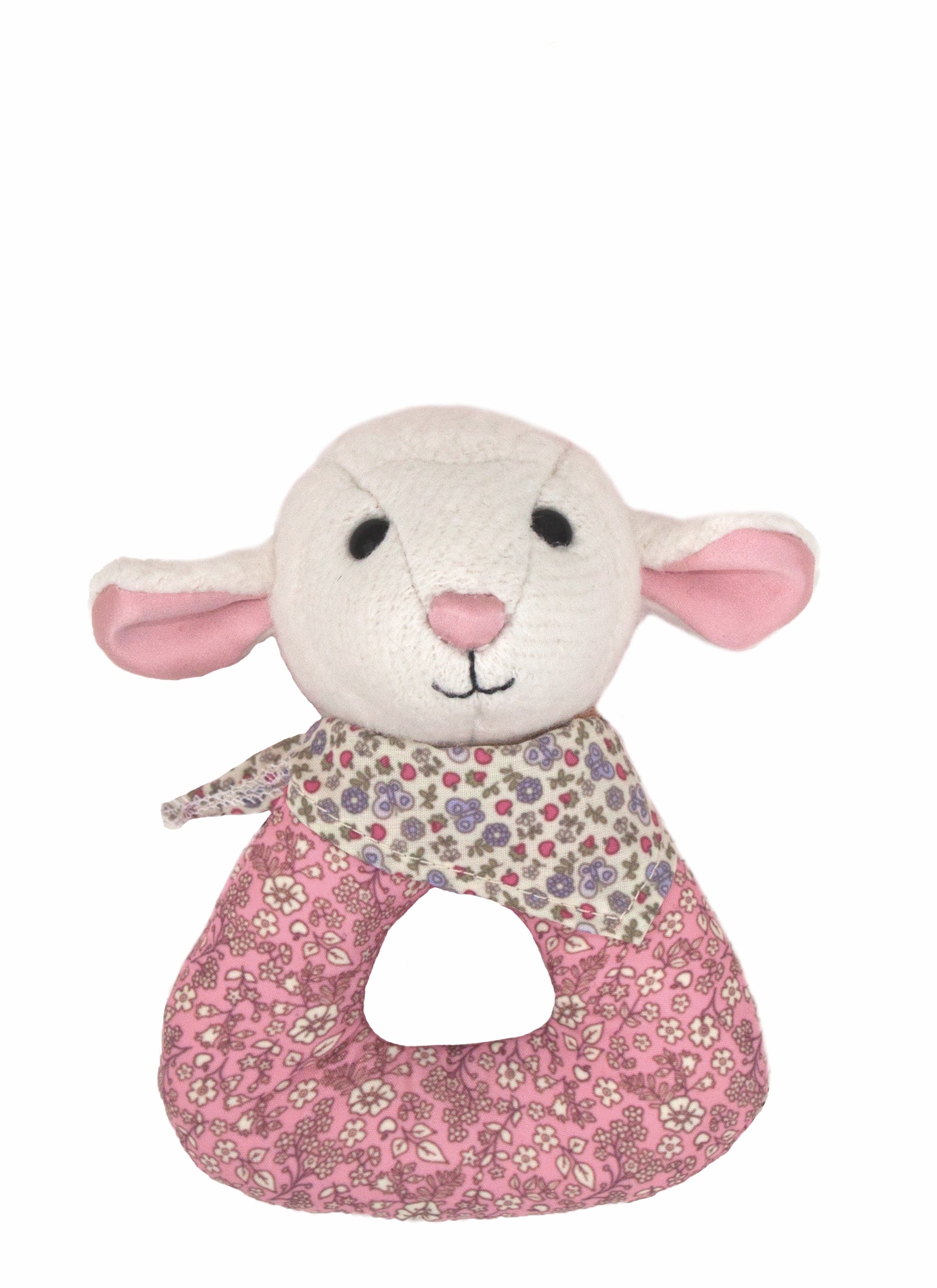 Organic Lamb Baby Gift Set – Patterned Blankie & Matching Rattle
