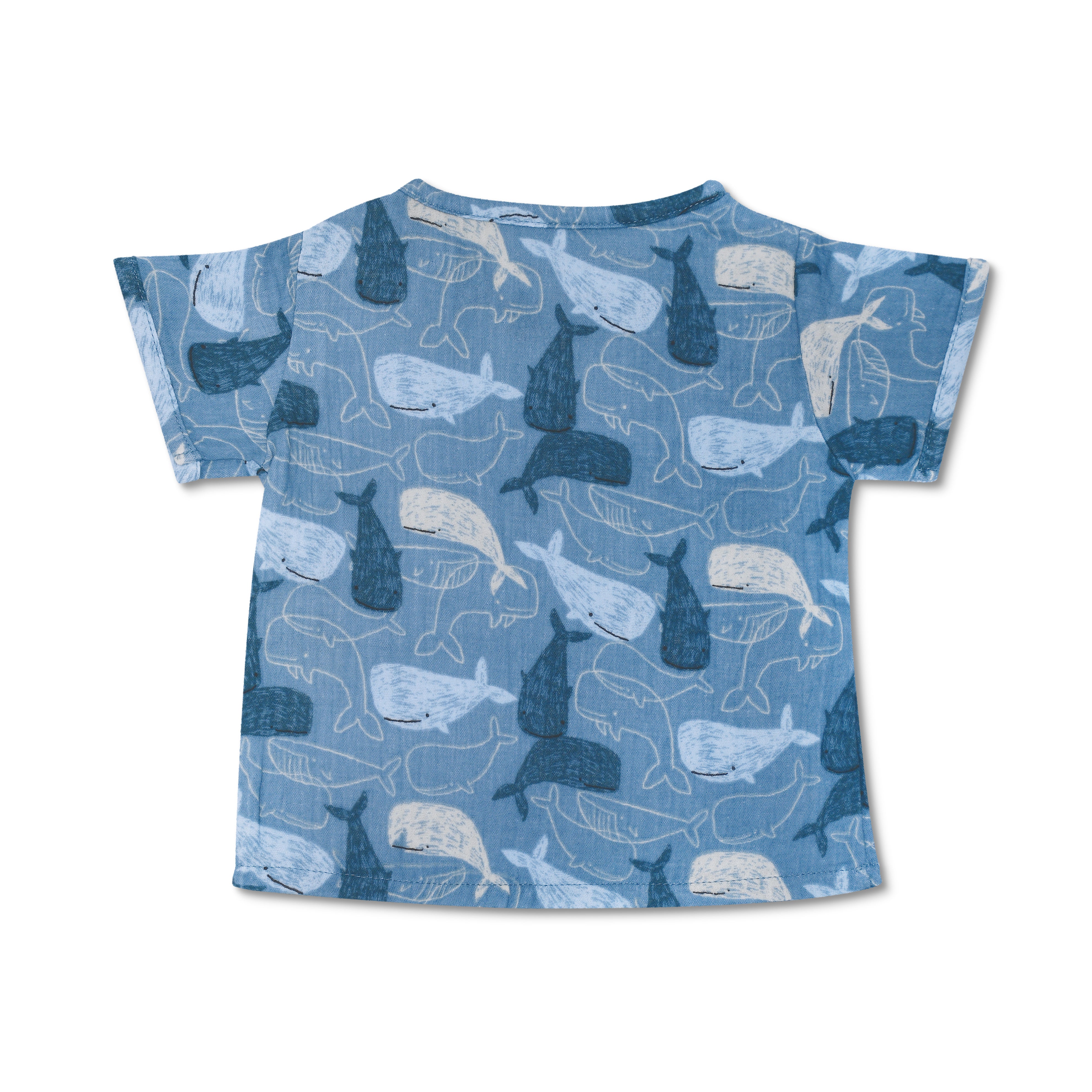 Muslin Short Sleeve Shirt - Whale Tales