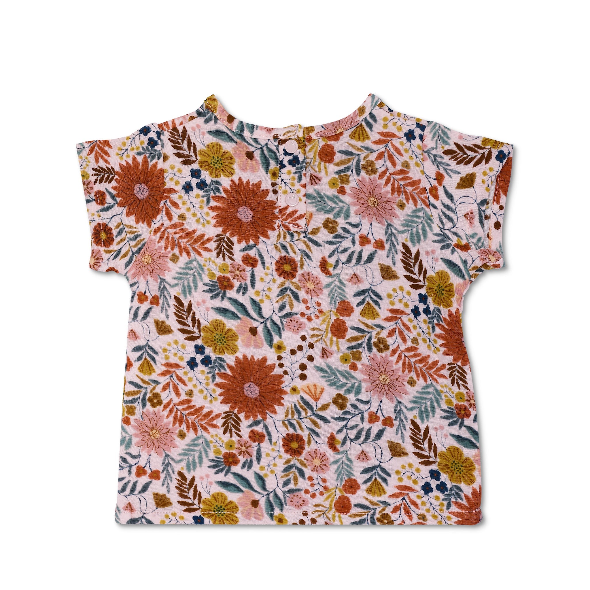 Muslin Short Sleeve Shirt - Zinnia Bloom