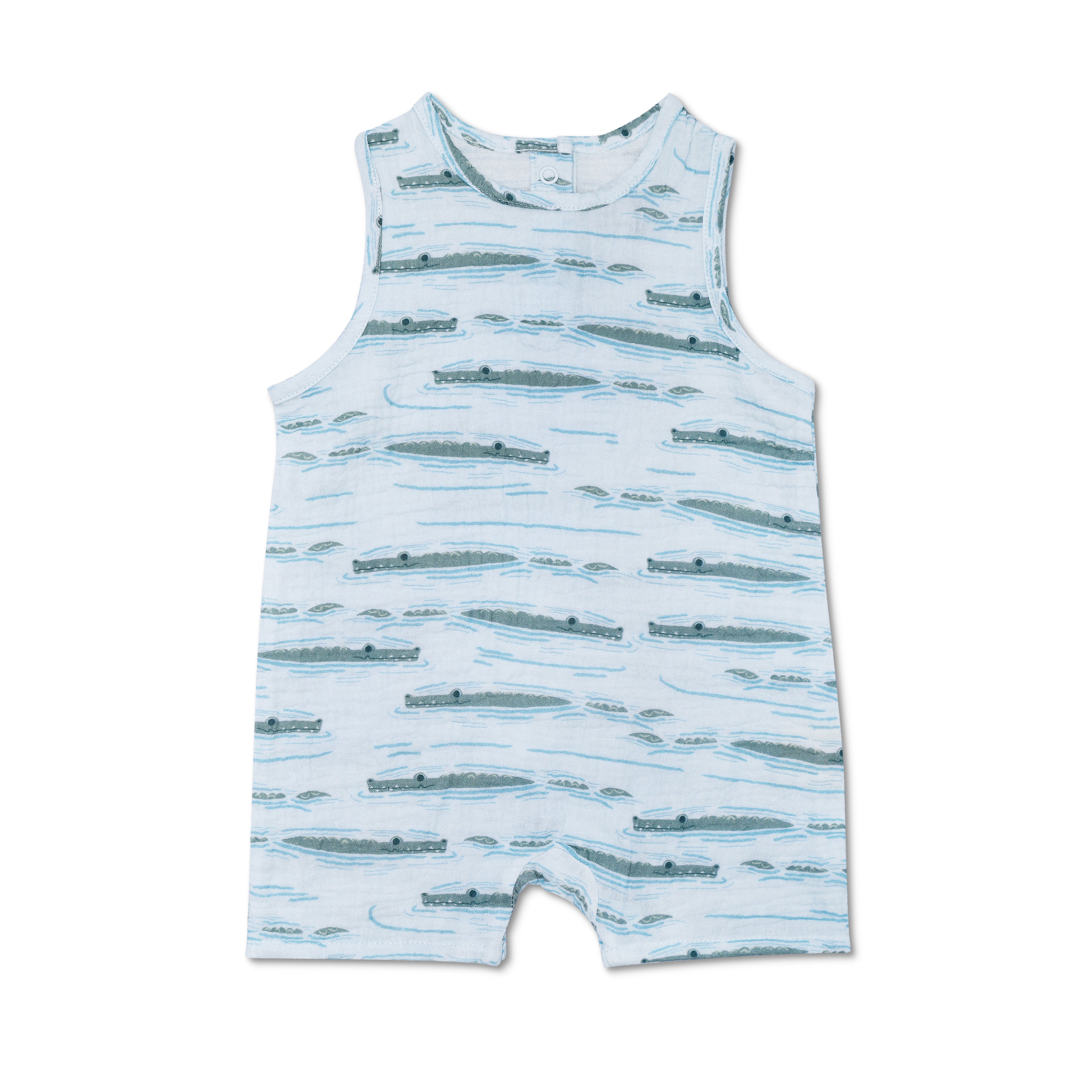 Muslin Sleeveless Coverall - Alligator Isle