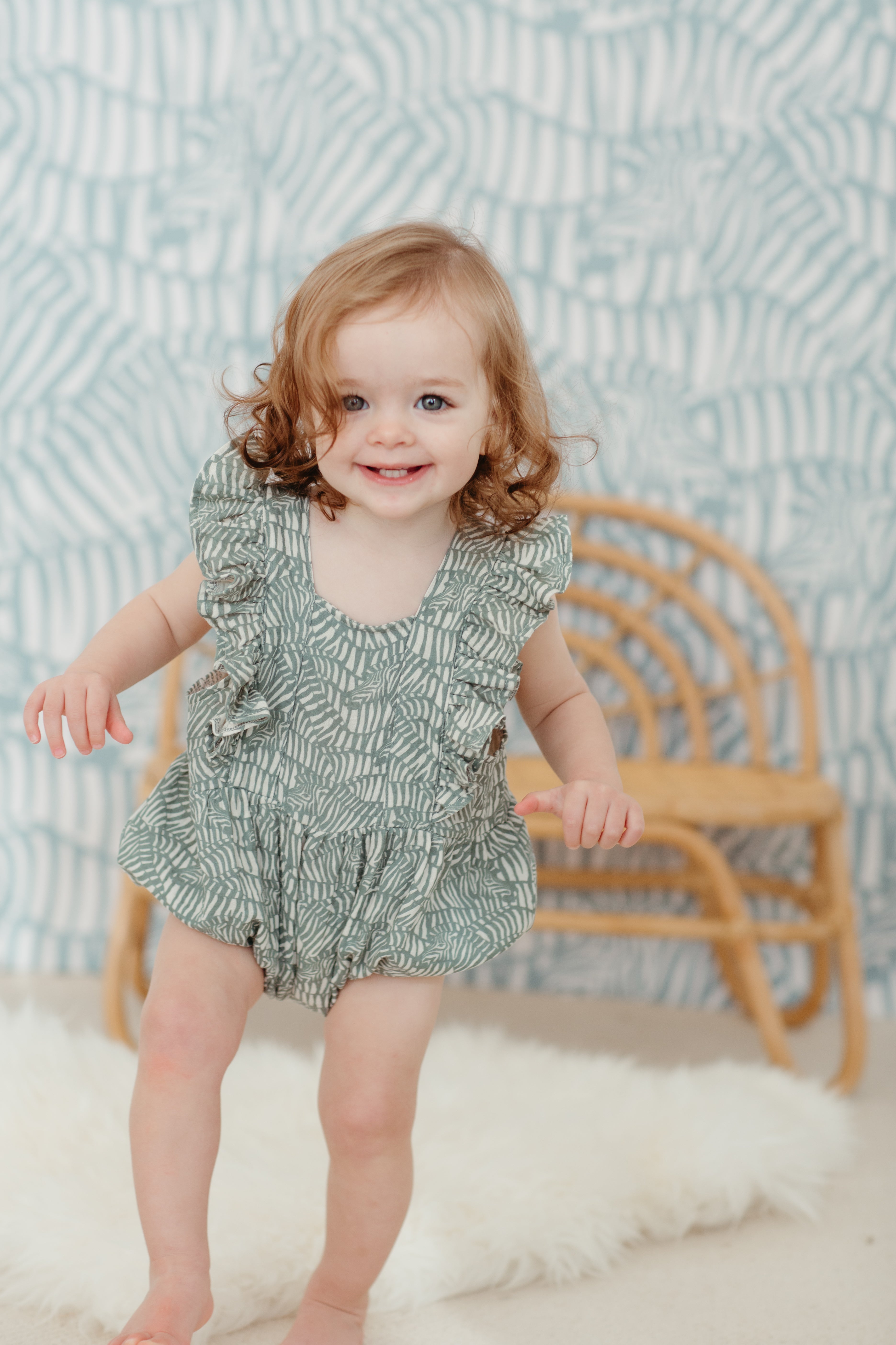 Muslin Flutter Sleeve Romper - Zebra Print