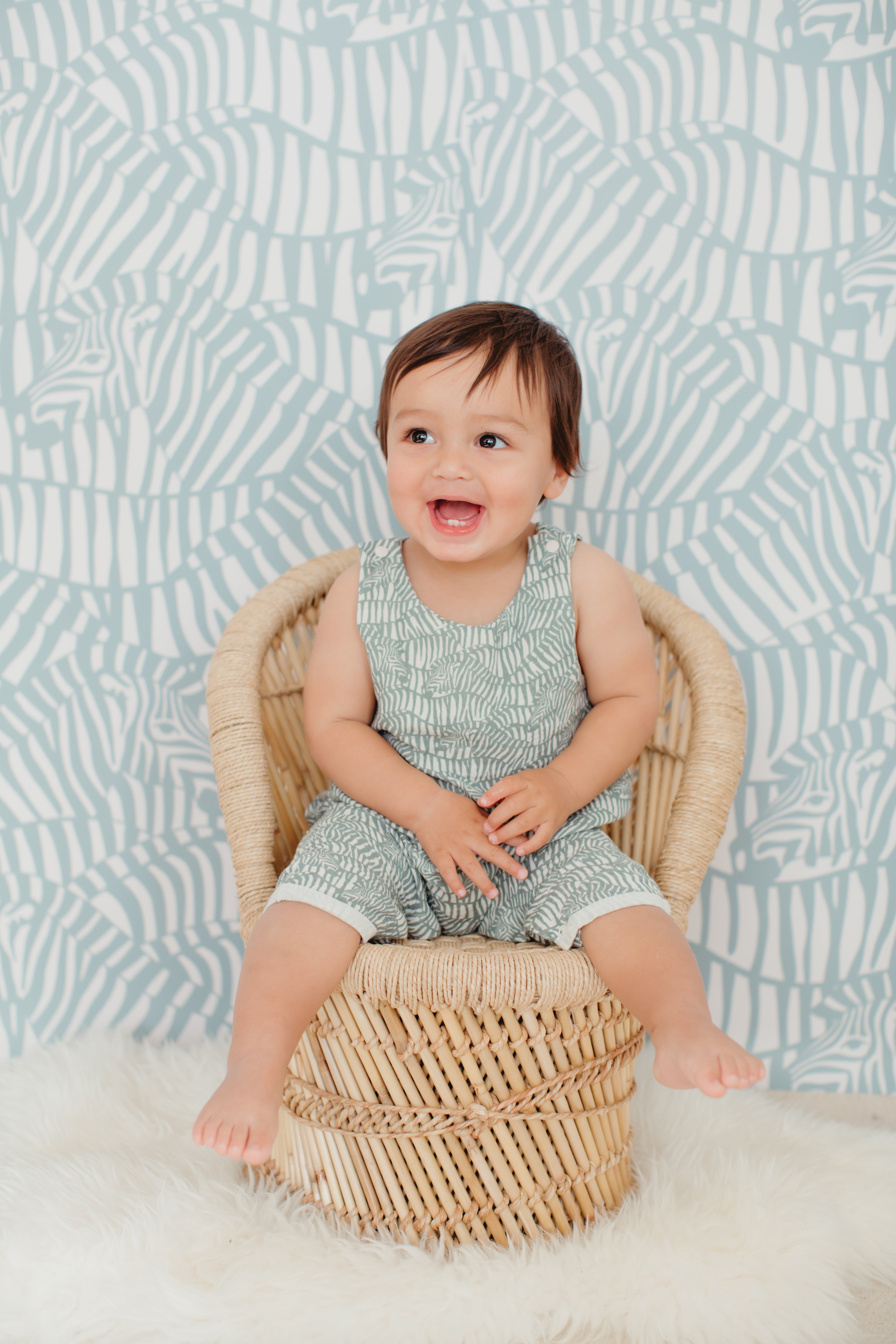 Muslin Overalls - Zebra Print