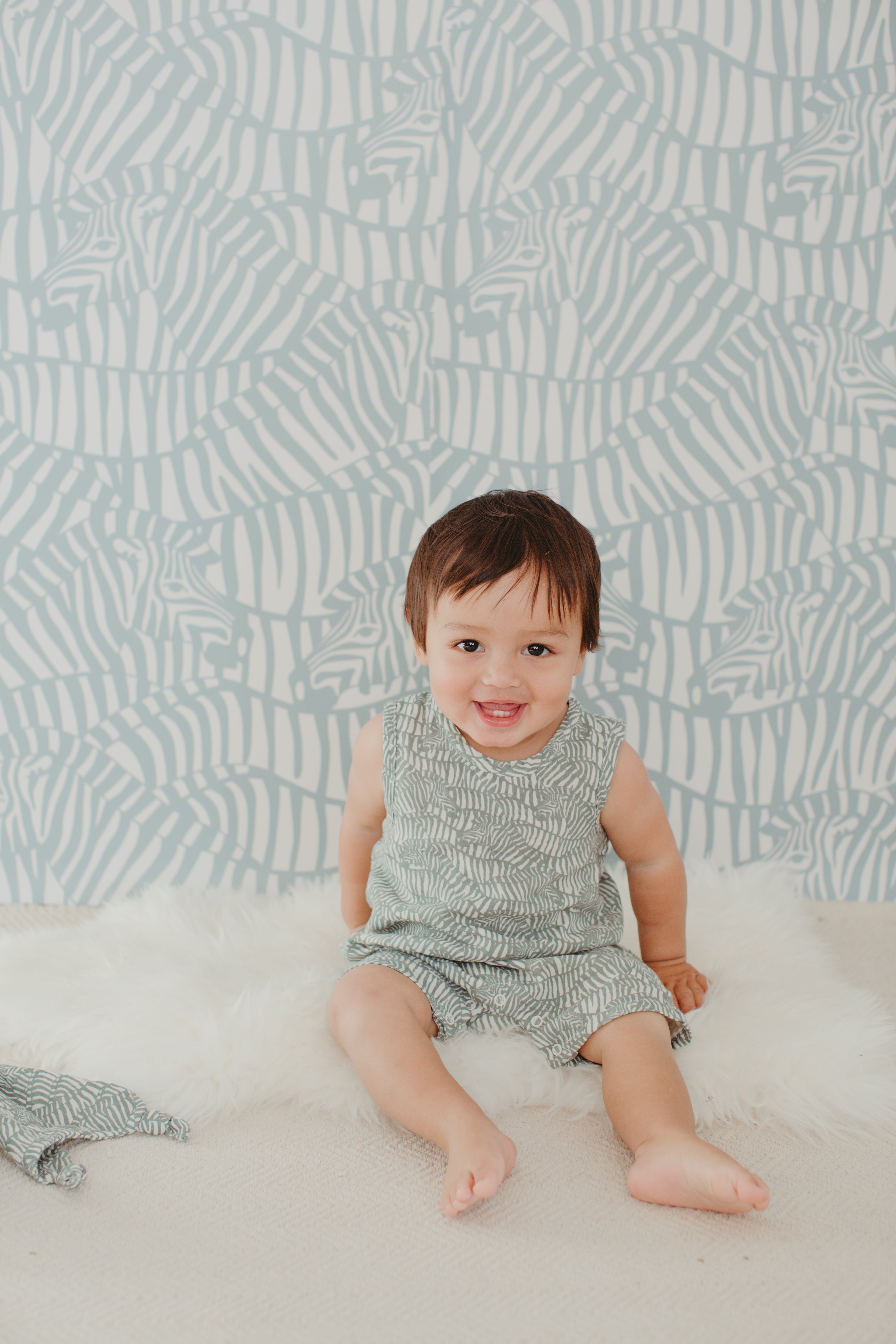 Muslin Overalls - Zebra Print