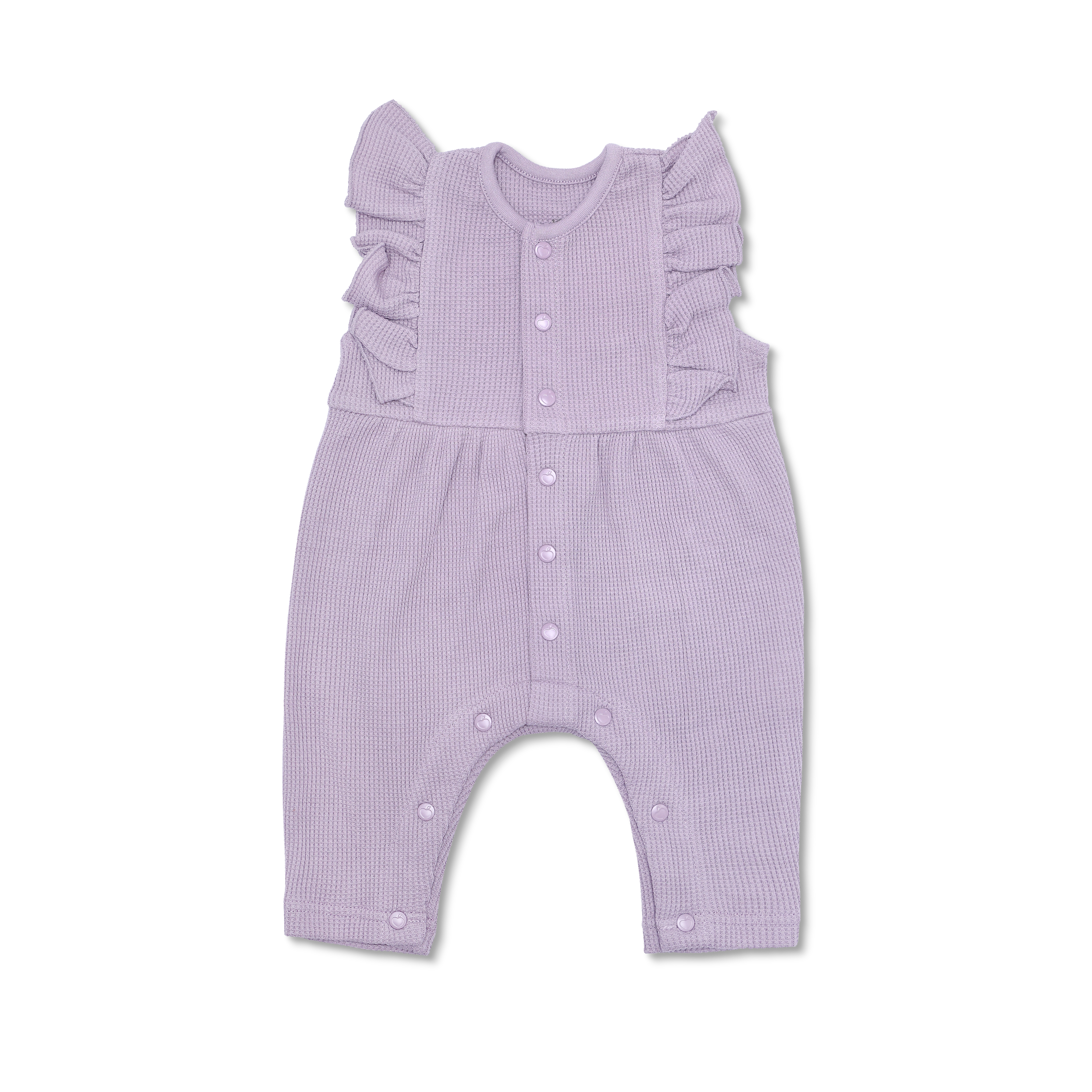 Waffle Ruffle Coverall - Lavender