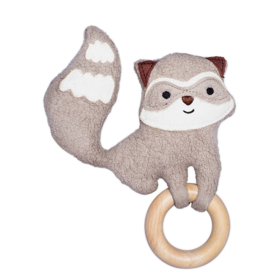 Organic Plush Teething Toy – Raccoon