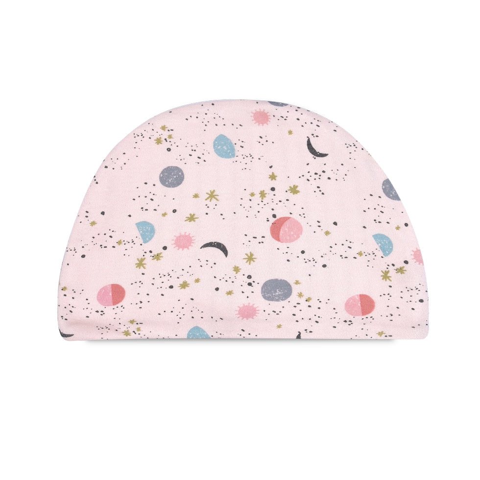 Organic Cotton Hat – Pink moon & stars