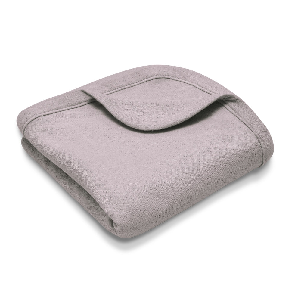 Organic Cotton Baby Blanket – Grey Pointelle